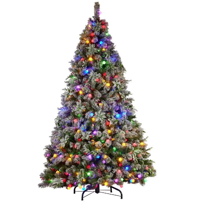 Snowy Crown Pine 2.7m Multicolour Pre-Lit Christmas Tree with 2429 Tips