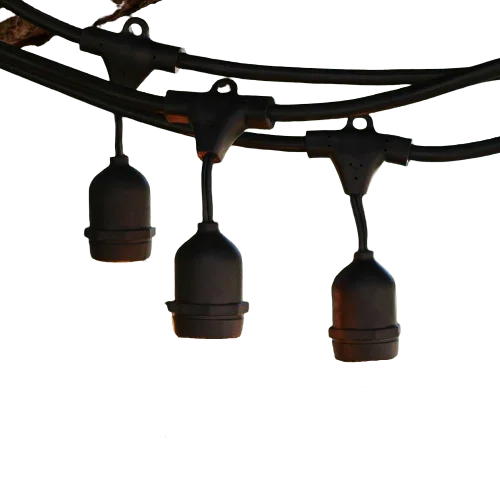 Suspended Socket E26 String Lights- 48ft Section with Male and Female ends (pack of 2)