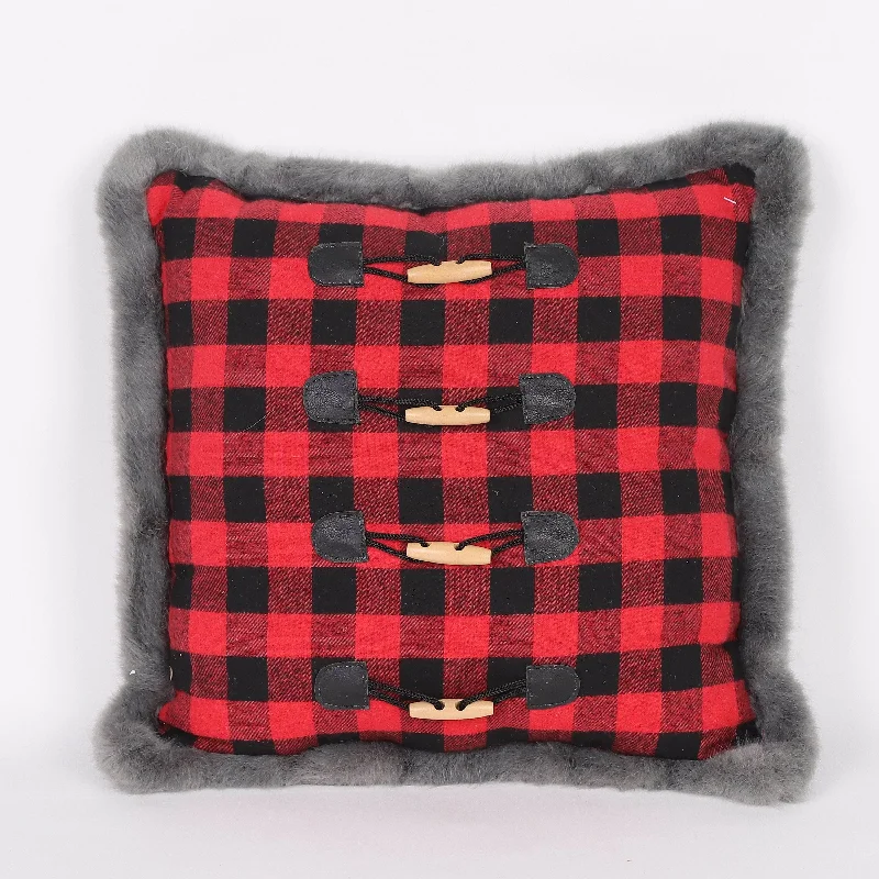 Square flannel patterned pillow