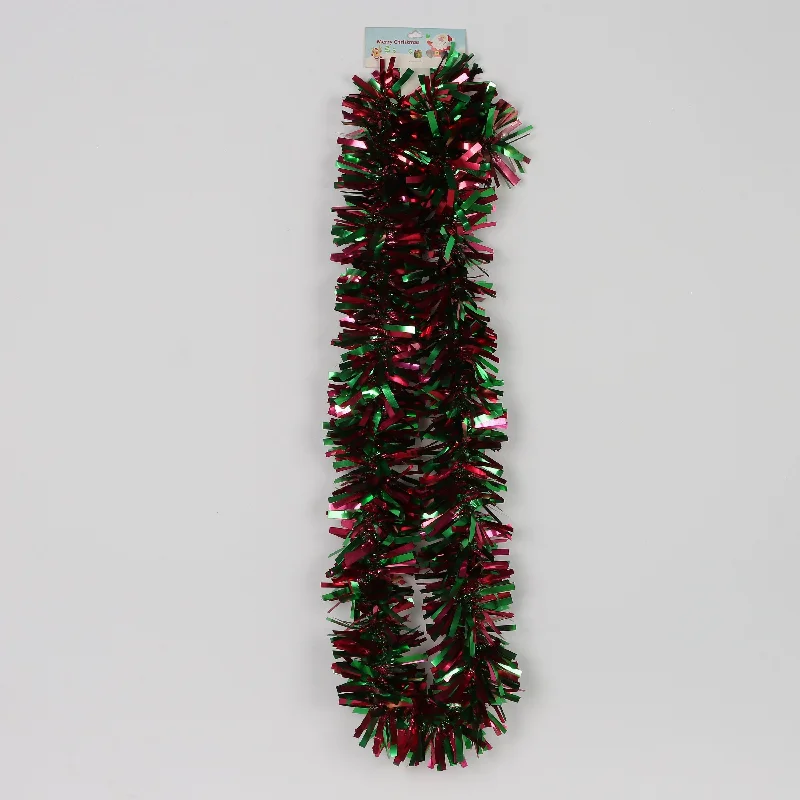 Tinsel Garland Green and Red 76"