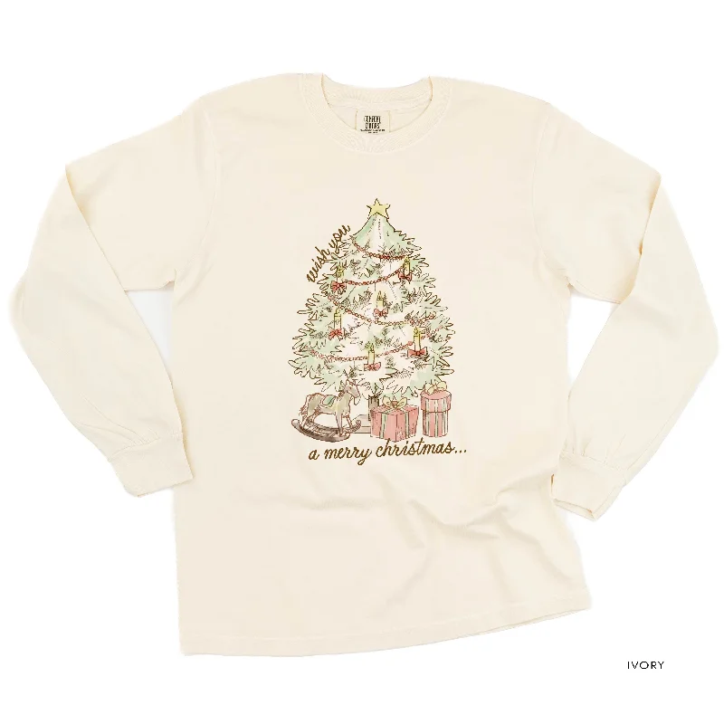 Wish You A Merry Christmas - LONG SLEEVE Comfort Colors Tee