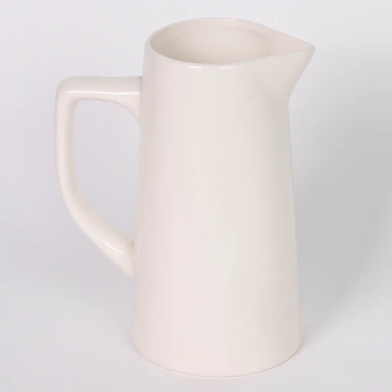 Ceramic shiny white jug