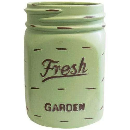 Green Mason Jar Planter